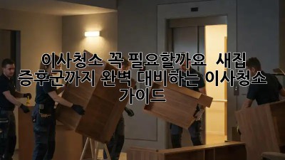 이사청소, 꼭 필요할까요? 🤔 새집 증후군까지 완벽 대비하는 이사청소 가이드